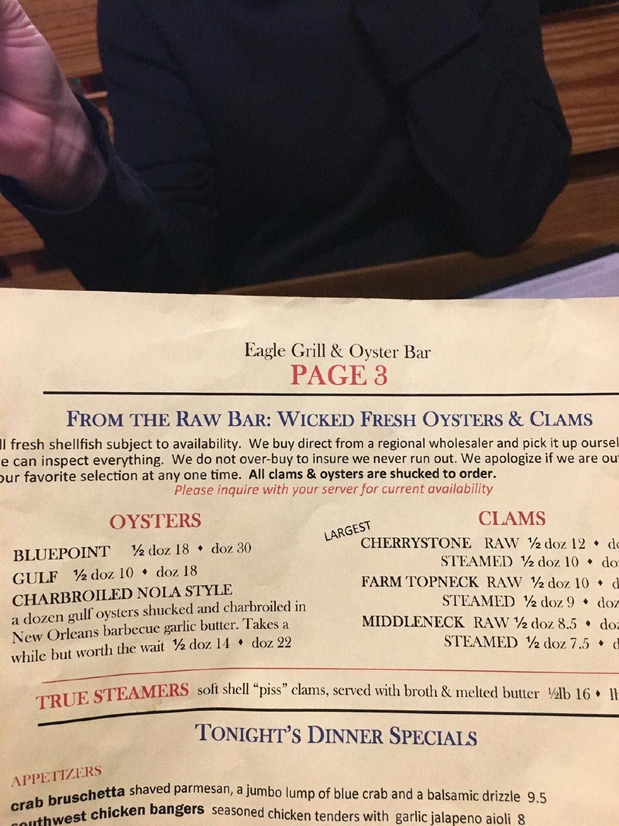 Eagle Grill Menu With Prices at Evelyn Harry blog