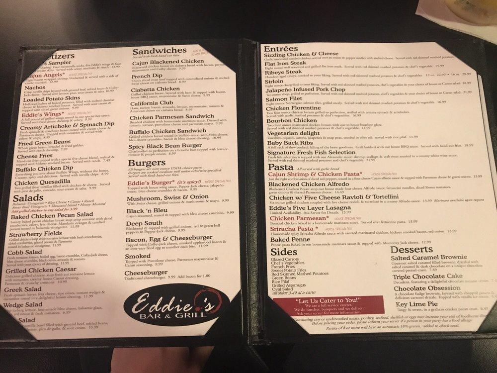 Menu at Eddie's (Edmond) pub & bar, Edmond