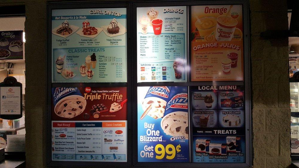 Menu at Dairy Queen restaurant, Topeka, NW Topeka Blvd