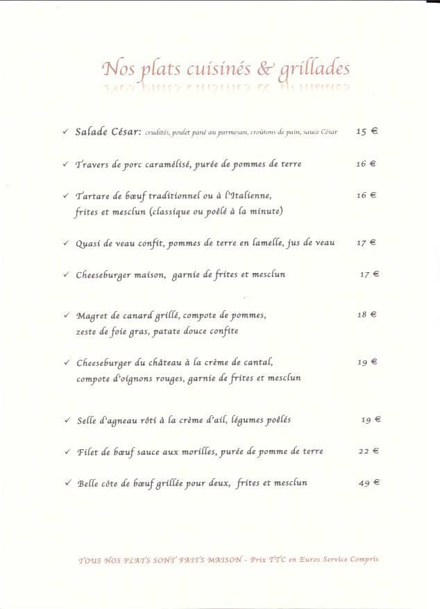 Menu At Le Château Des Vignerons Restaurant, Vincennes, 17 Rue Des 