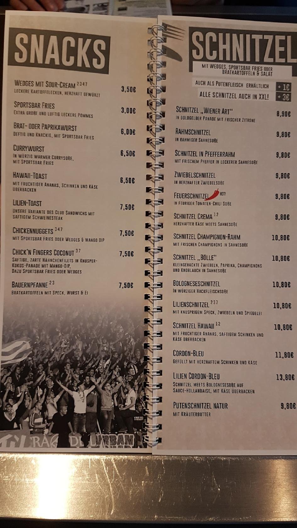 Speisekarte von Lilienschänke SportsBar, Darmstadt, NiederRamstädter