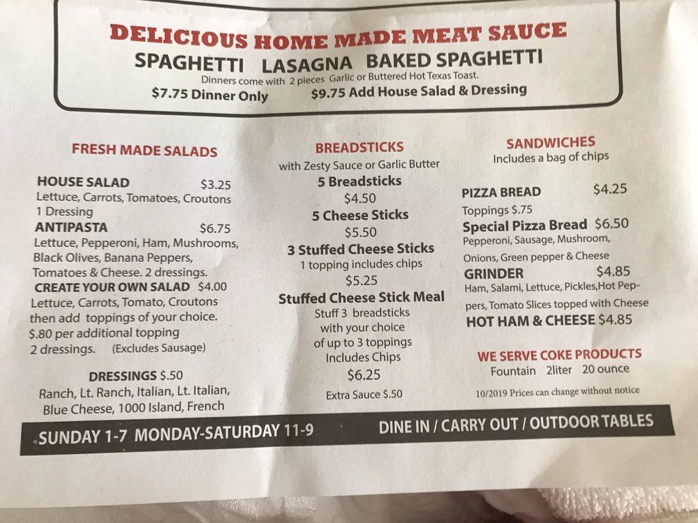 Menu at Lorobi's pizza pizzeria, Gallipolis, 440 Silver Bridge Plaza