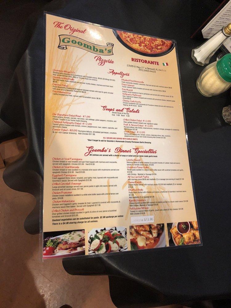 Menu at D'Italia Pizzeria & Ristorante, Clermont