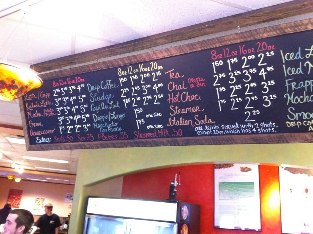 Menu at Kaladi Brothers Coffee cafe, Anchorage, Old Seward Hwy 0