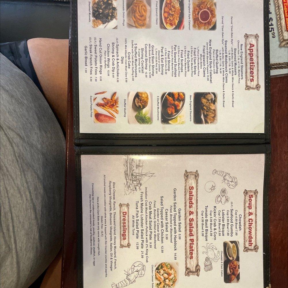 Menu at The Clam Bake restaurant, Fort Myers