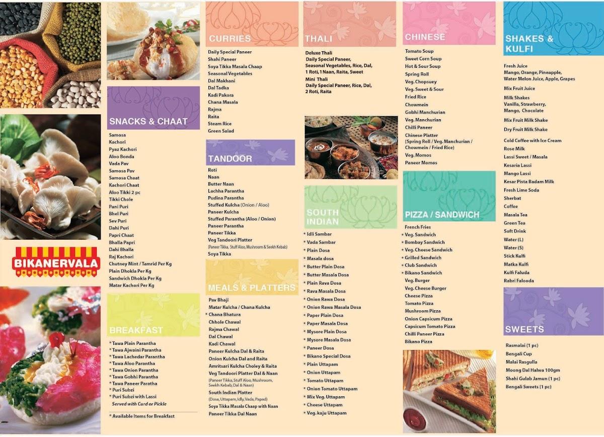 Menu at Bikanervala Bay Avenue restaurant, Dubai, Bay Avenue Food Court