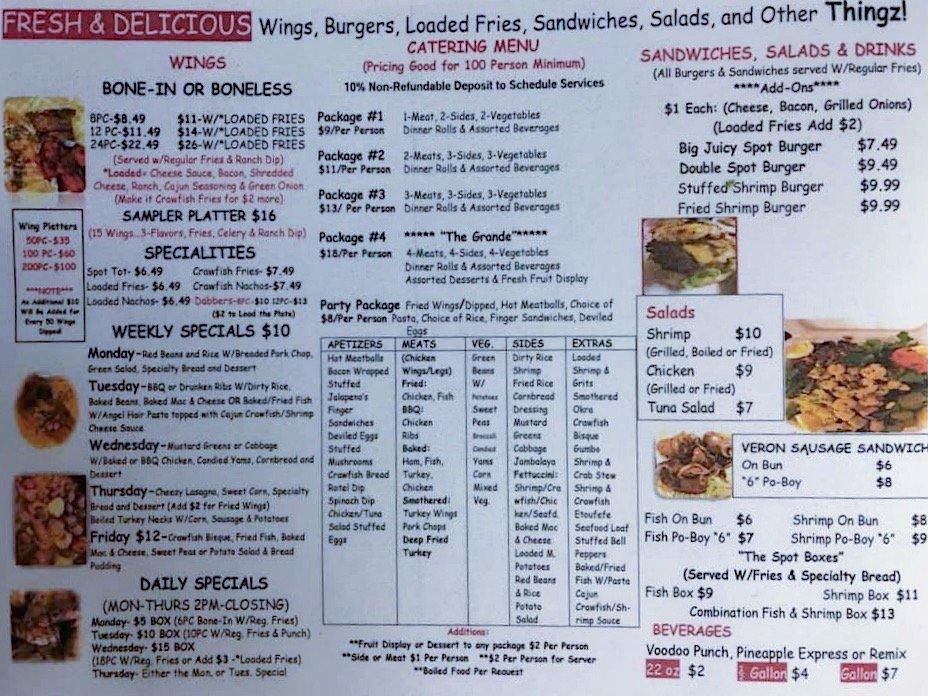 Menu at King of Wingzzz restaurant, LaPlace