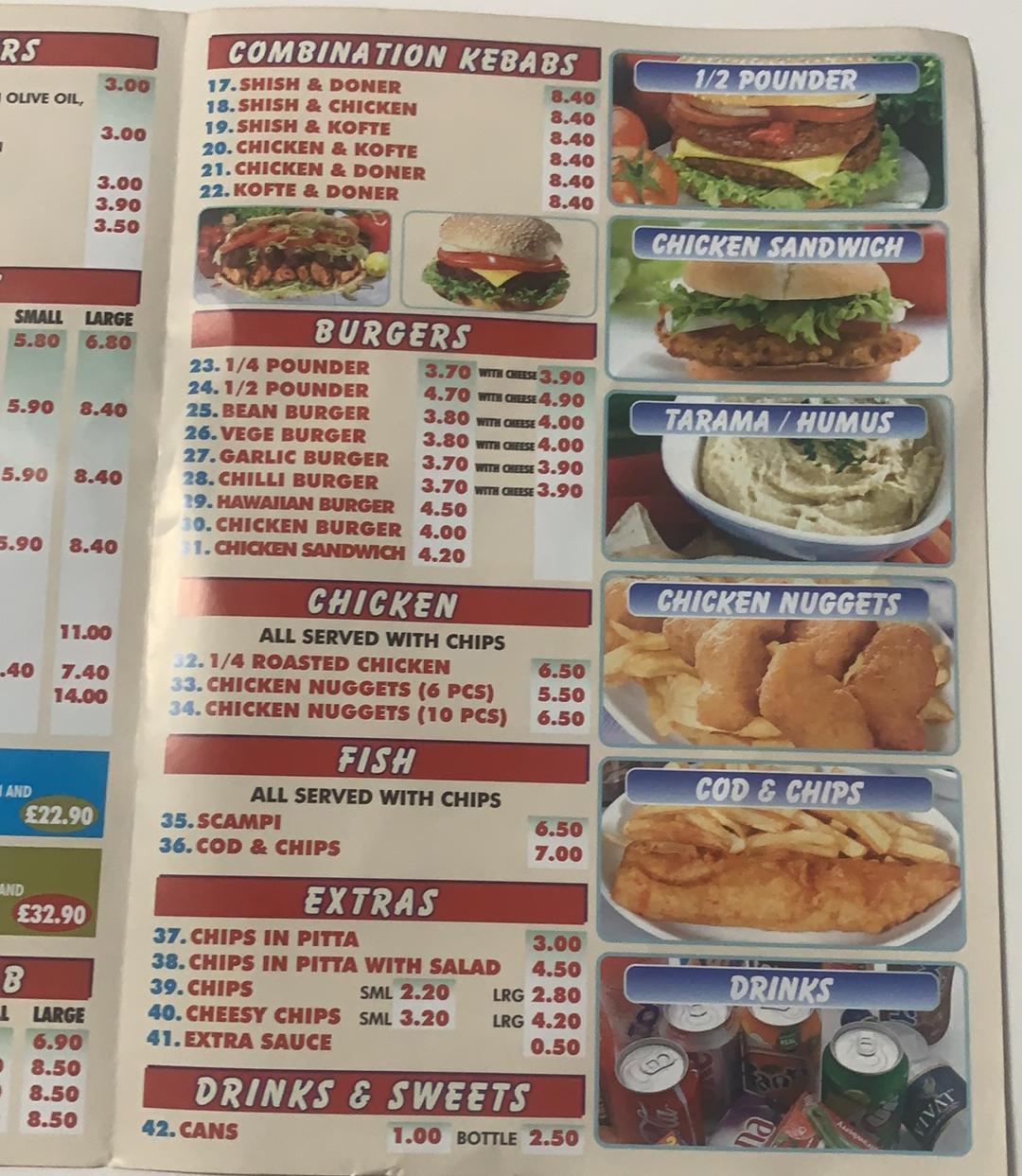 Menu at The Charcoal Grill fast food, Billingshurst