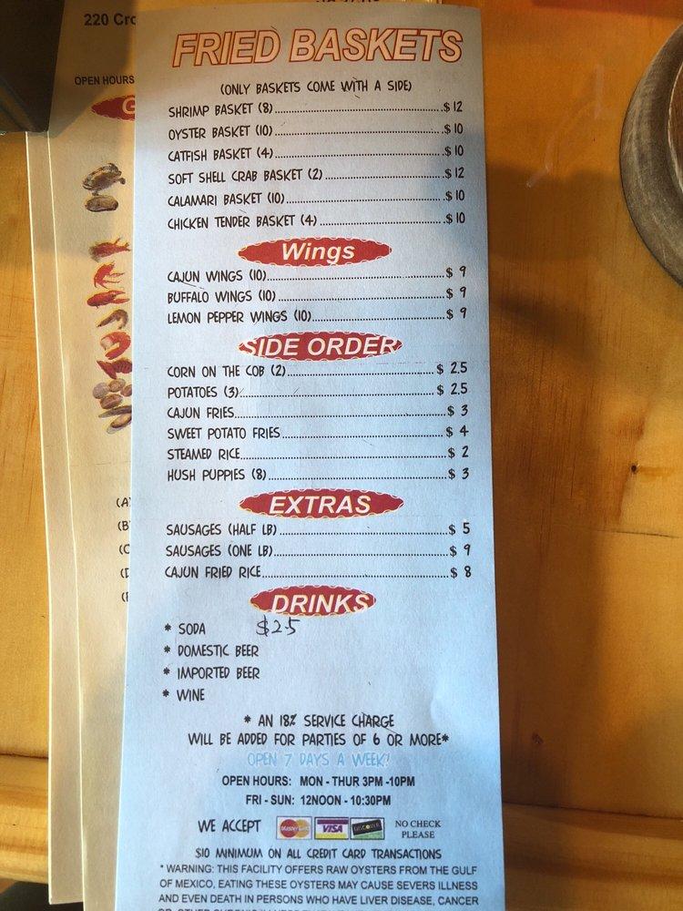 Menu at Cary Crab House restaurant, Cary