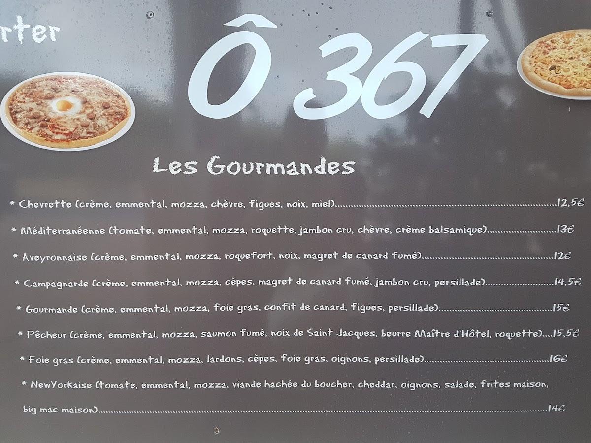 Menu au Ô 367 restaurant, Palavas-les-Flots