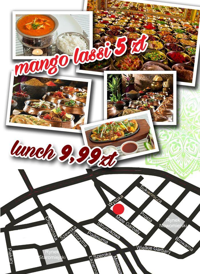Menu at Spice India restaurant, Chełmża