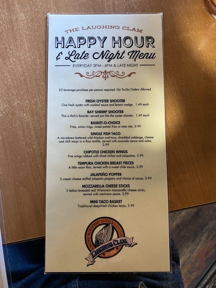 Menu at The Laughing Clam LLC pub & bar, Grants Pass