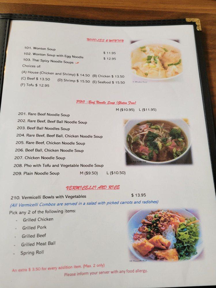 Menu at Golden Coconut Thai and Vietnamese restaurant, Fergus