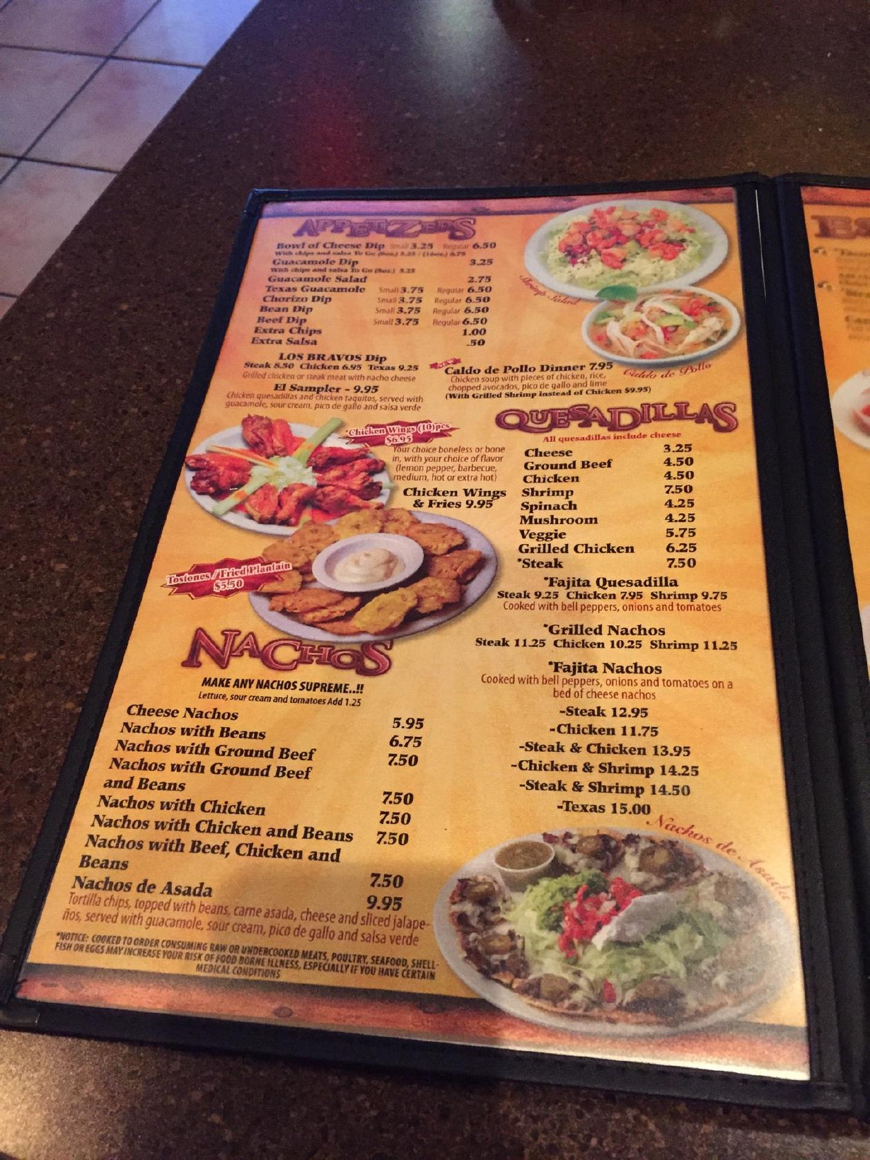 LOS BRAVOS MEXICAN RESTAURANT, Marietta - Menu, Prices