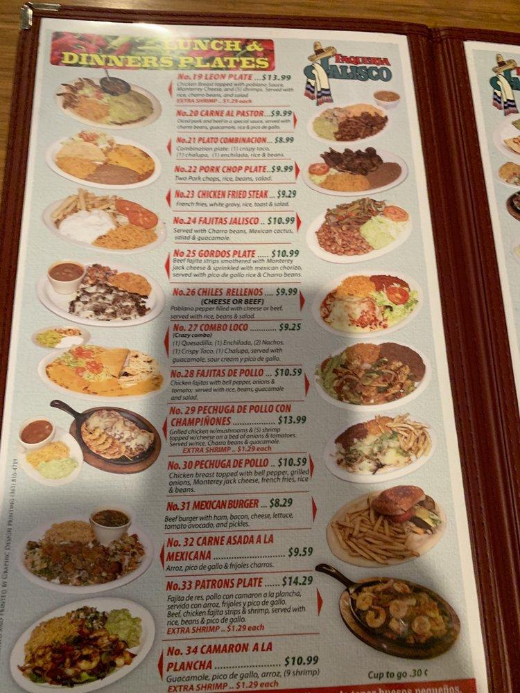 Menu At Taqueria Jalisco Restaurant Cuero