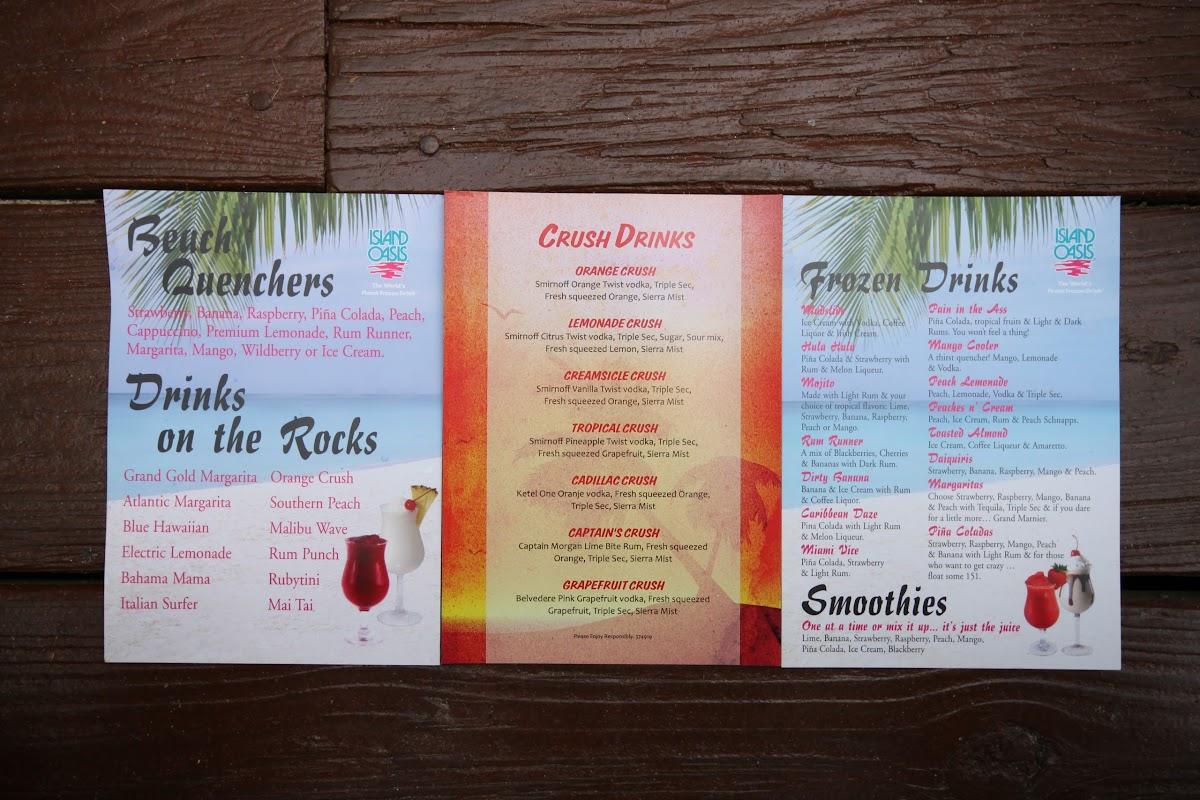 Menu at Wahoo Beach Bar & Grill, Ocean City