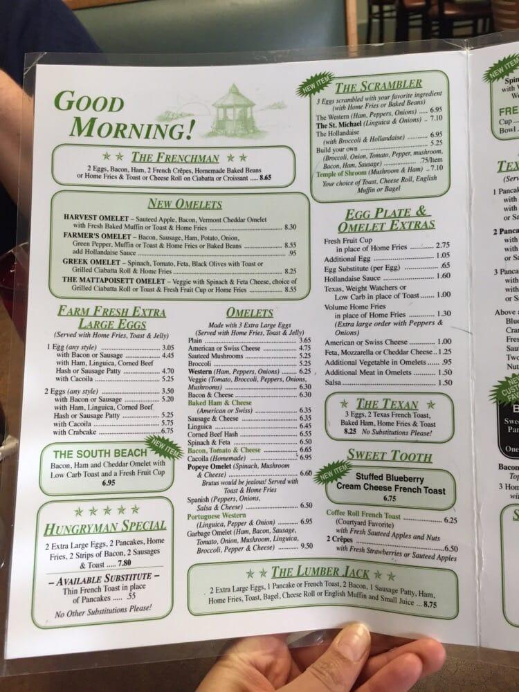 Menu at Courtyard Restaurant, Fairhaven