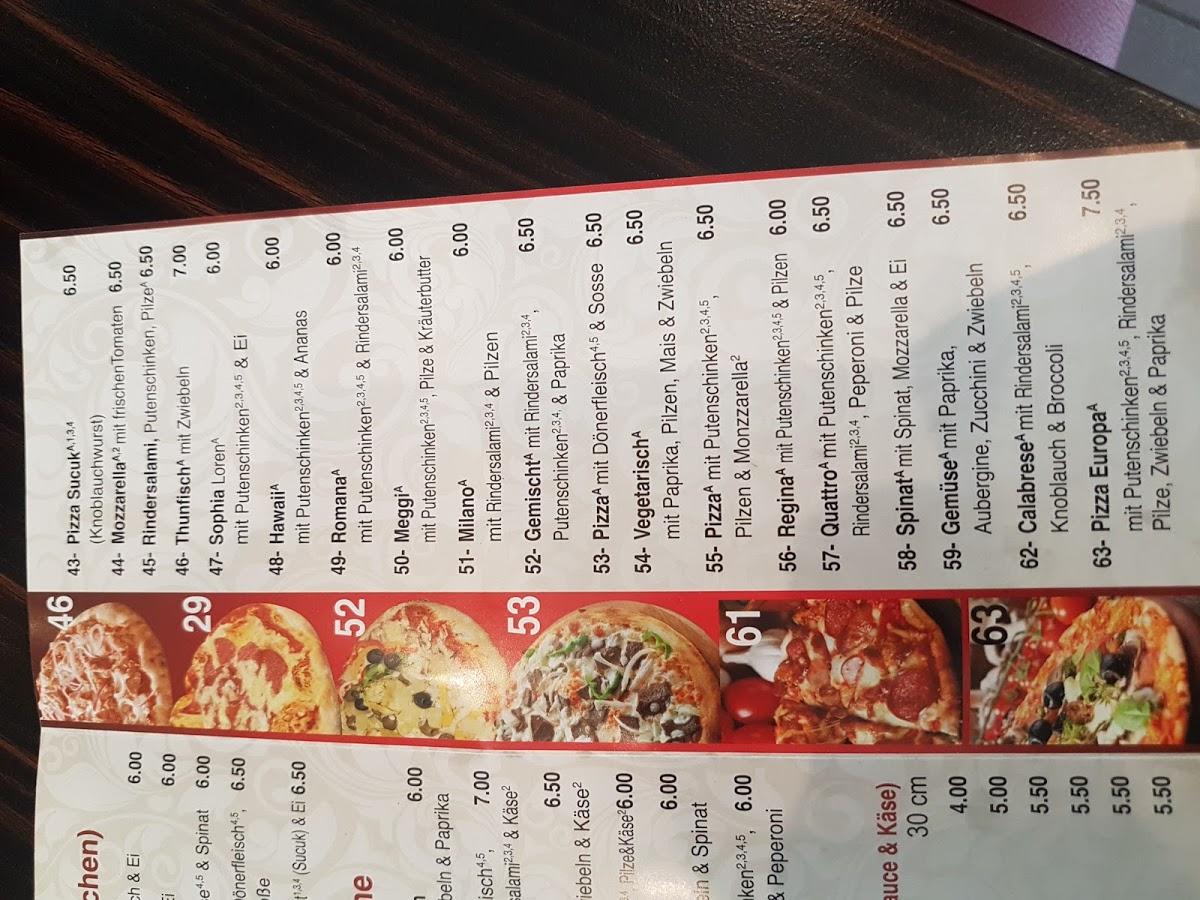 Speisekarte von King Pizza, Hanau