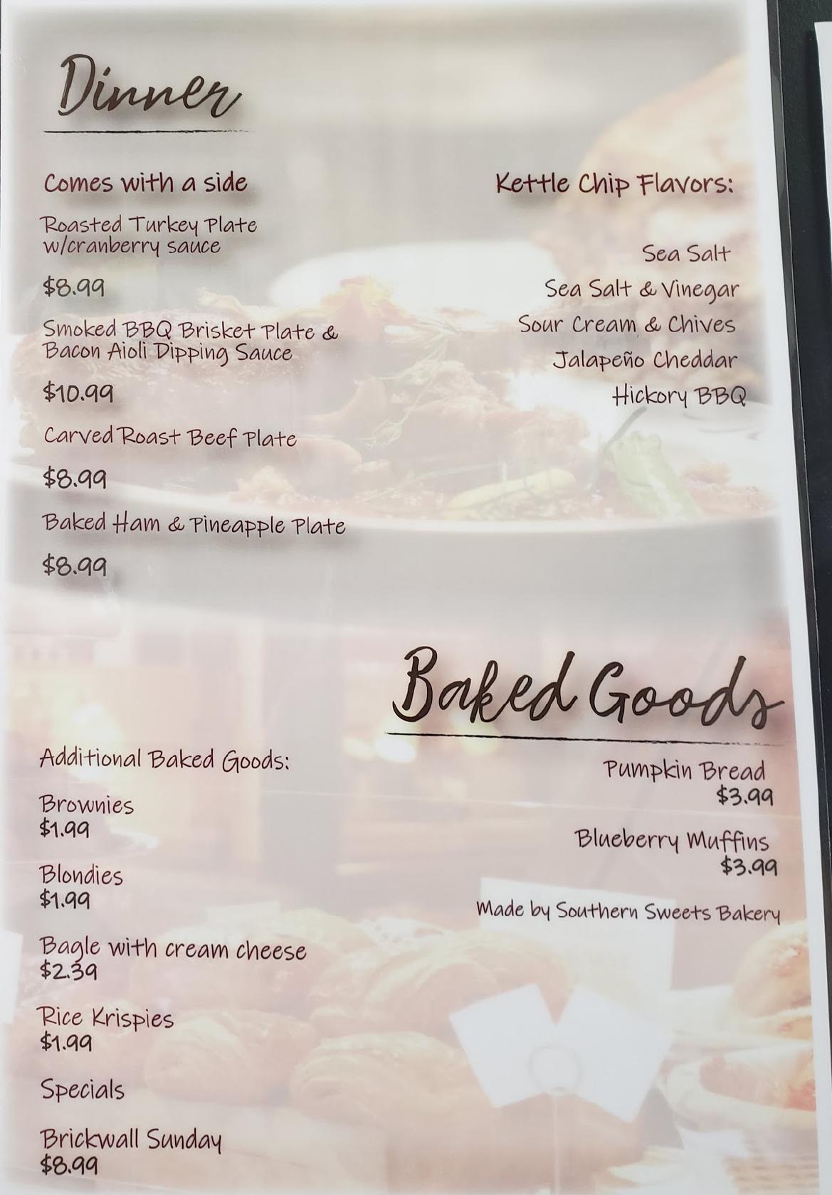Menu at Z Beans Coffee Hinesville pub & bar, Hinesville