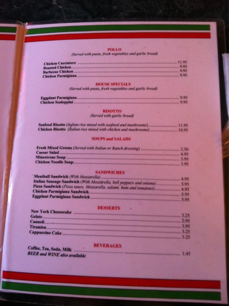 Menu at Luigi Italian Restaurant, Pacifica