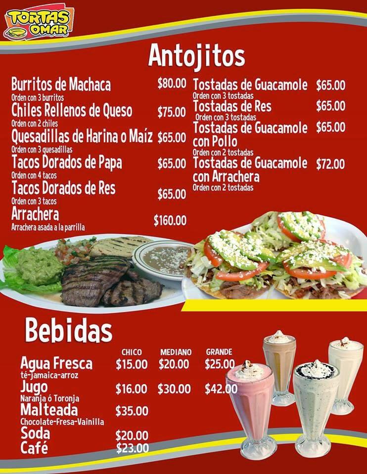 Carta De Comida Rápida Tortas Omar Jardines Del Lago Mexicali Blvd Lázaro Cárdenas 800 9268