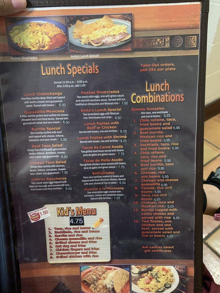 Menu at El Kiosco Mexican Restaurant, Grovetown