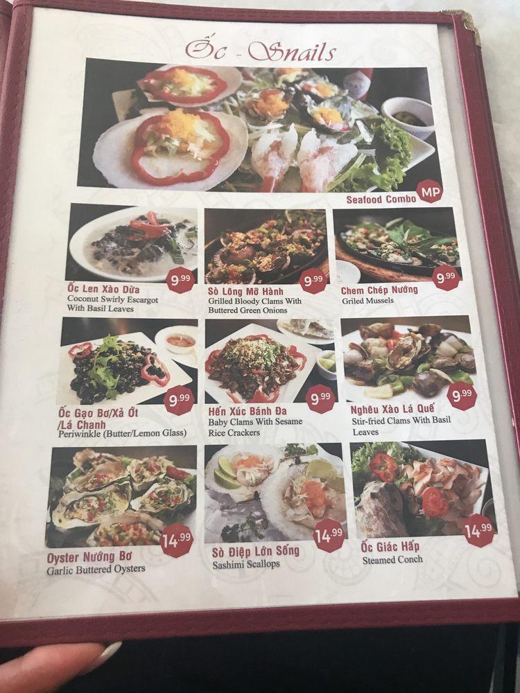 Menu at Tràm Chim Fresh Seafood restaurant, Westminster, Bolsa Ave Ste B