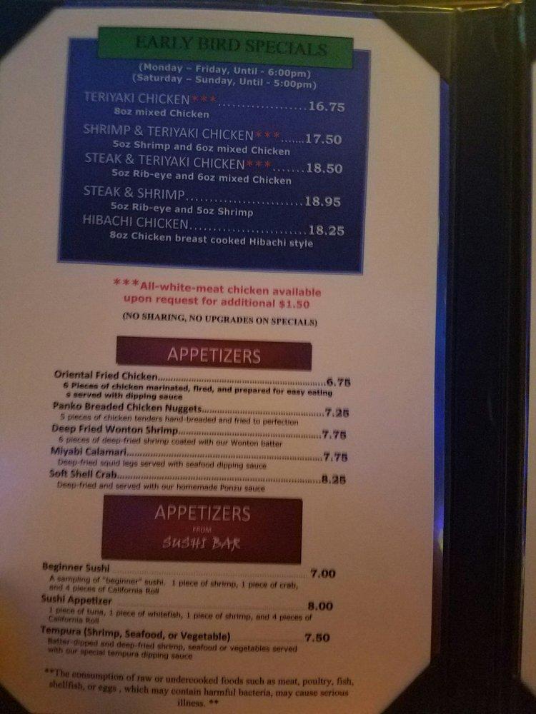 Menu at Miyabi Japanese Steakhouse And Sushi Bar, Columbia, 442