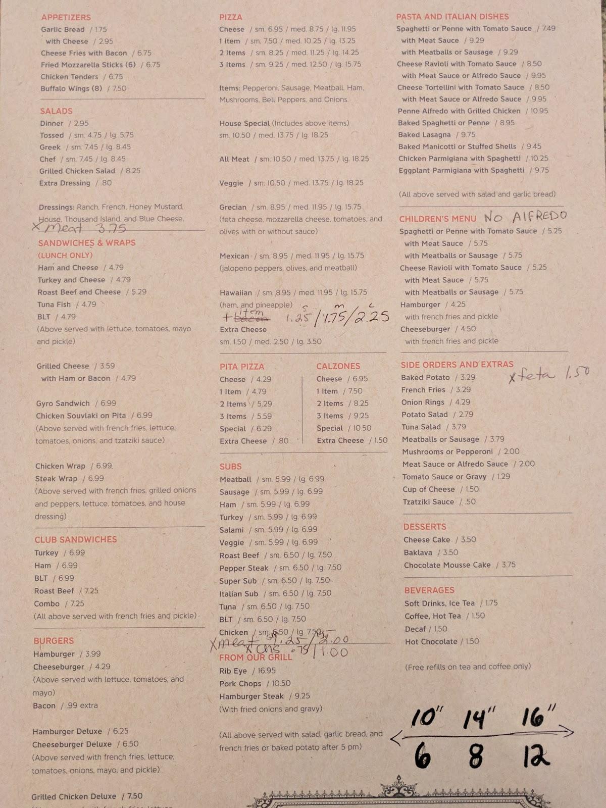 Menu at Bella Ciao Pizza & Grill pizzeria, Bladenboro