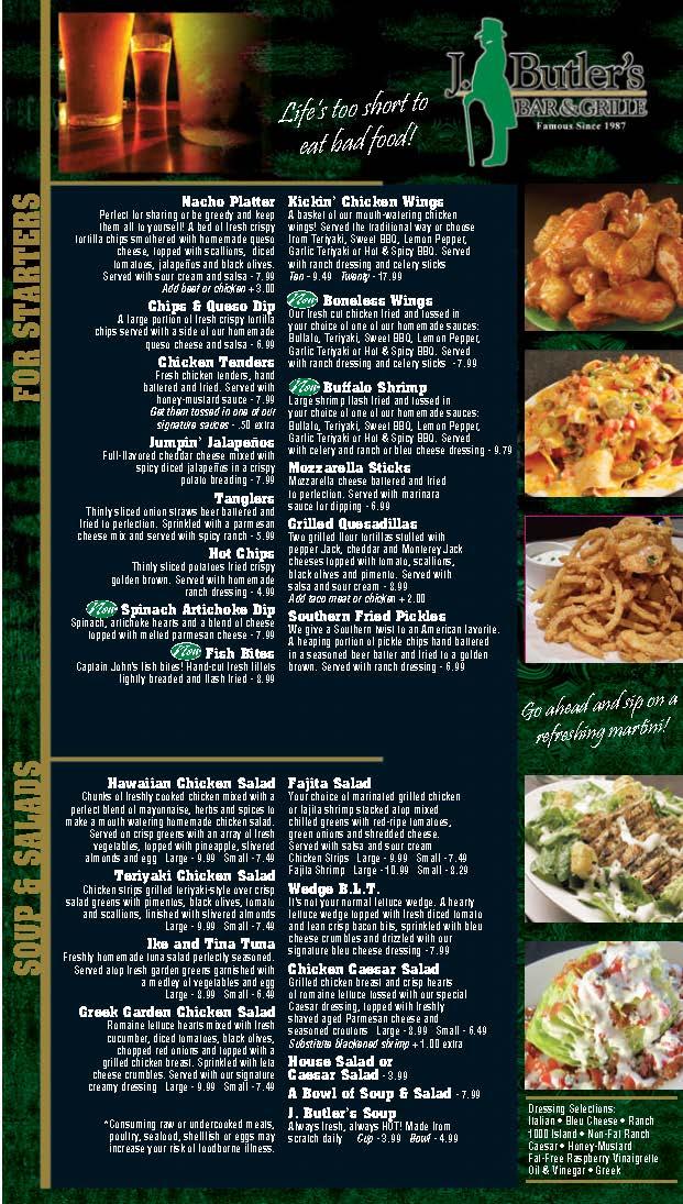 R4a3 J Butlers Bar And Grille Menu 2022 10 