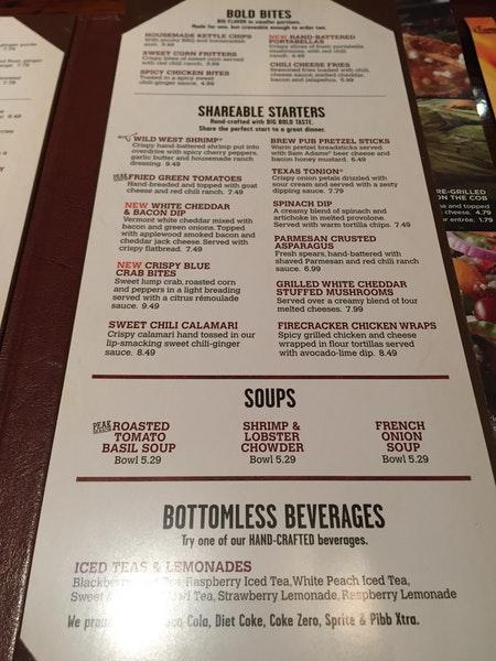 Menu At Longhorn Steakhouse Myrtle Beach Oak Forest Ln