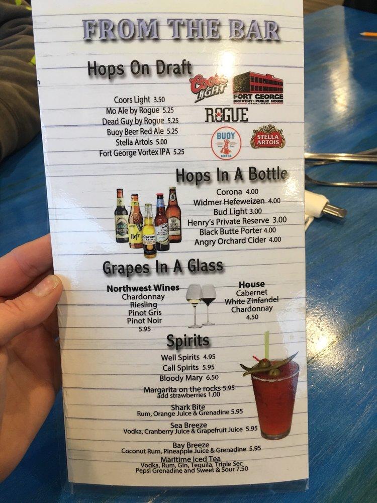 Menu at Mo's Restaurant, Astoria