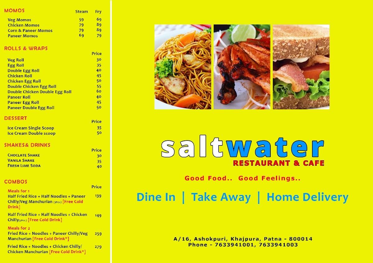 SaltWater, Restaurant & Cafe menu
