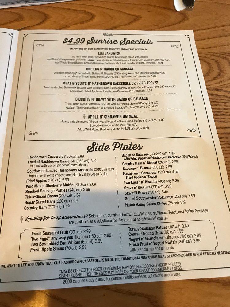 Menu at Cracker Barrel Old Country Store, Pueblo