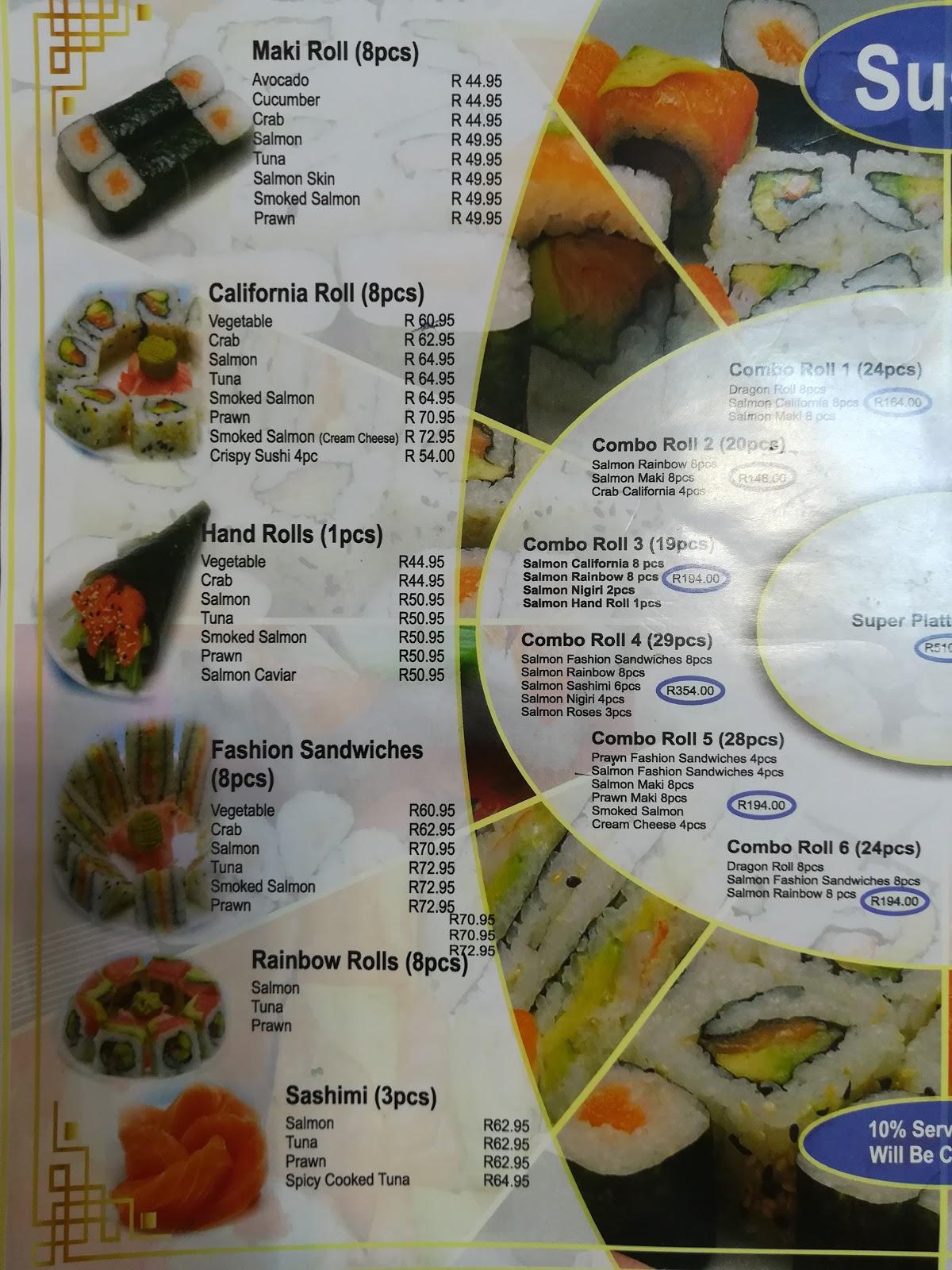Menu at Shalow Waters Chinese & Sushi Restaurant, Randburg