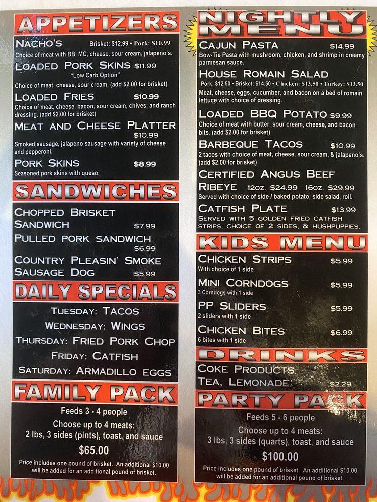 Menu at Texas PitMaster BBQ, Laurel