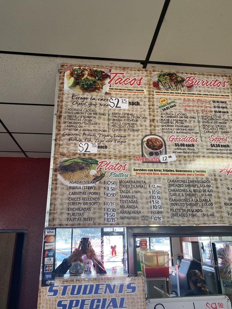 Menu at La Esperanza restaurant, Lafayette, Centaur Village Dr