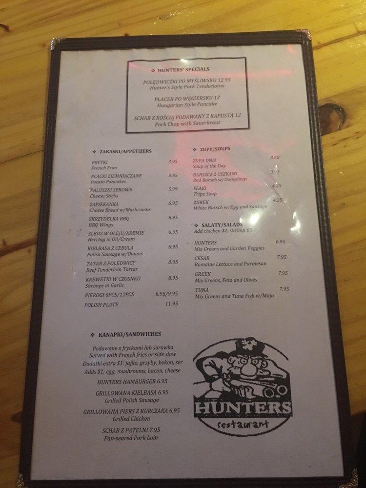 Menu at Hunters Restaurant & Lounge, Elmwood Park