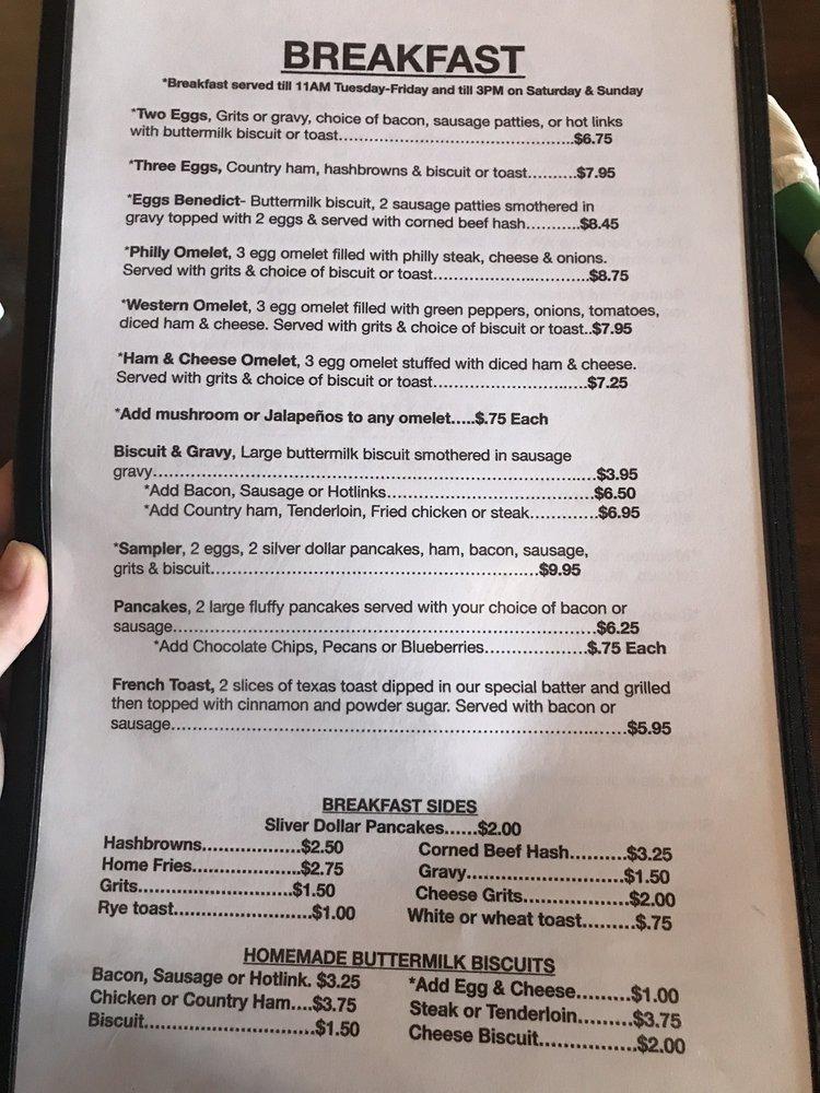 Menu at Sautee Trail Cafe, USA