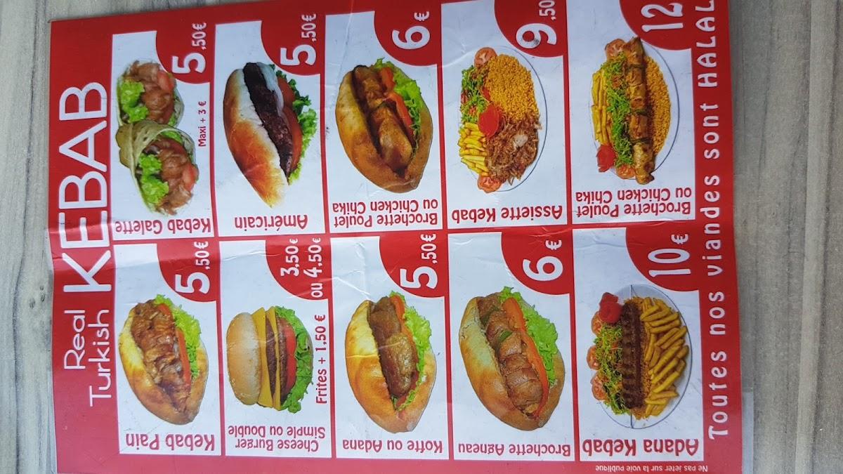Menu at REAL TURKISH KEBAB (Halal) restaurant, Cannes