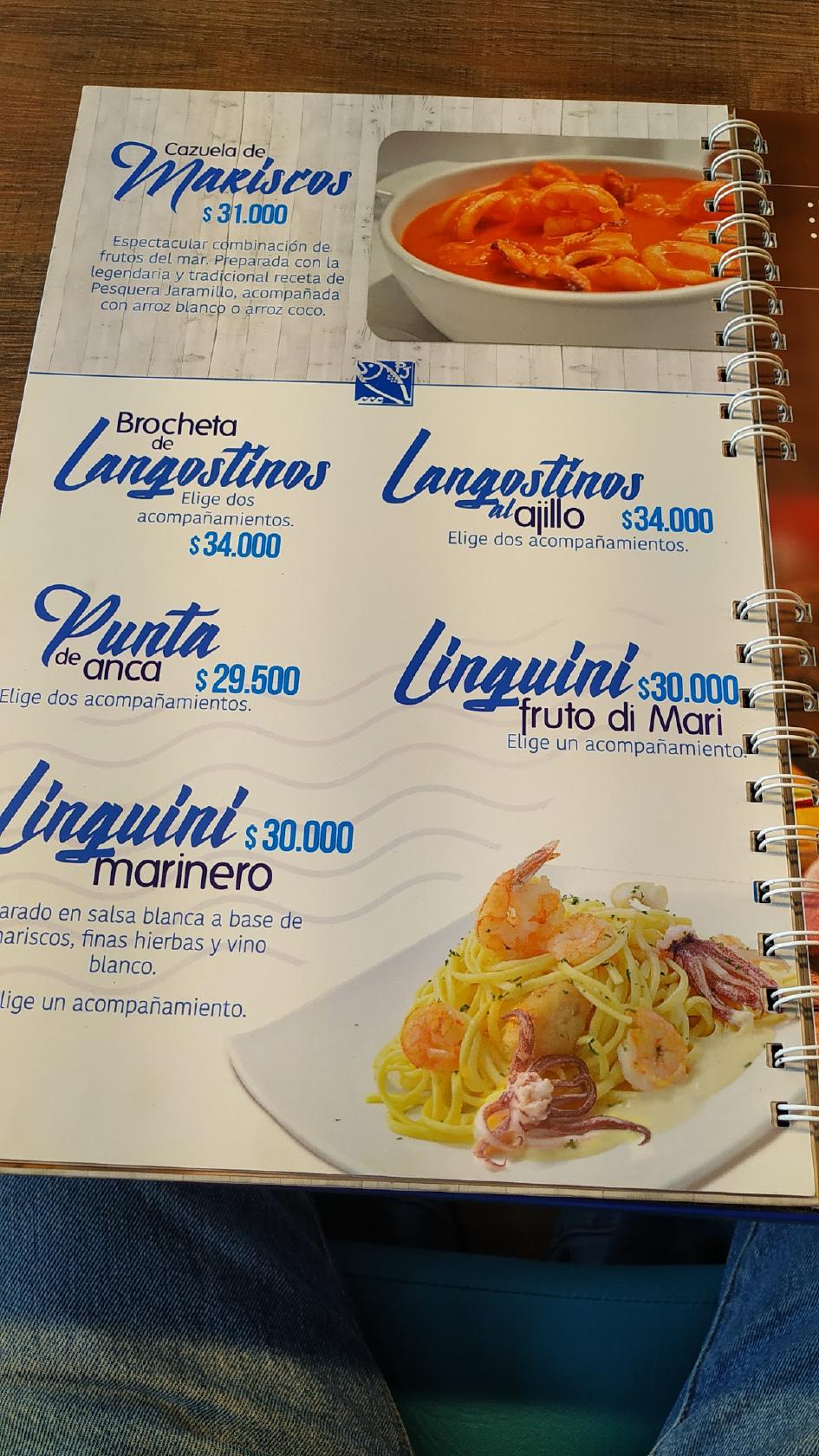 Carta del restaurante Pesquera Jaramillo Gourmet Express, Bogotá, Funza-Cota