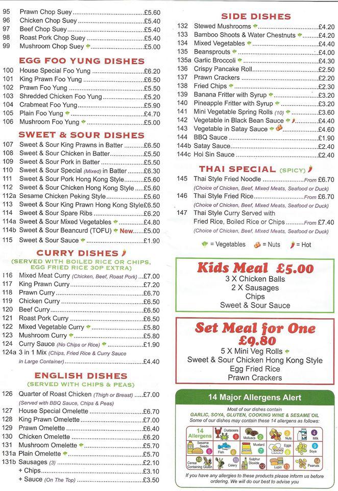 Menu at Golden Boat Fareham restaurant, Fareham, 185 West St