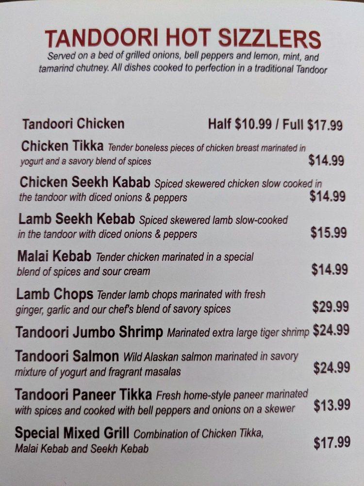 Menu at Jassi's Indian Grill Mineola restaurant, Mineola