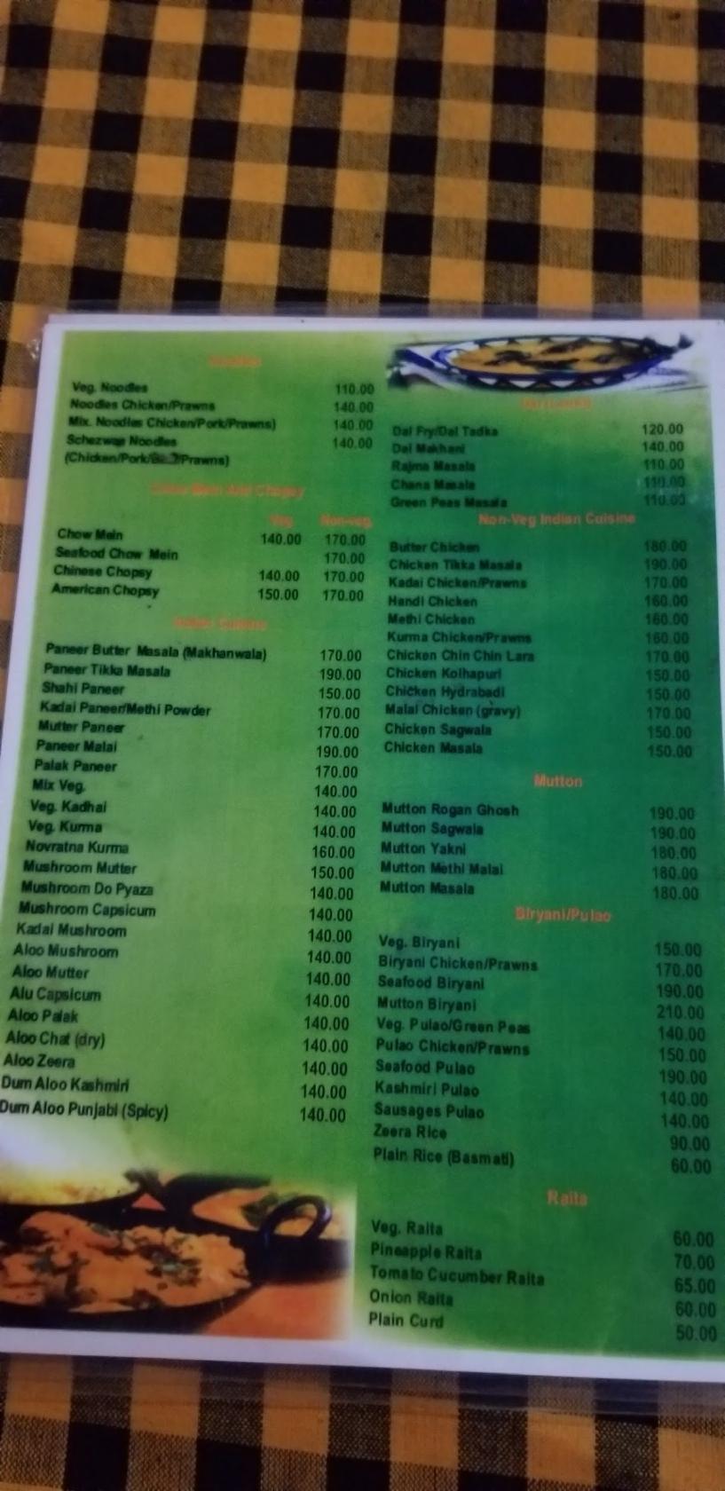 Jose's Coconut Palms menu