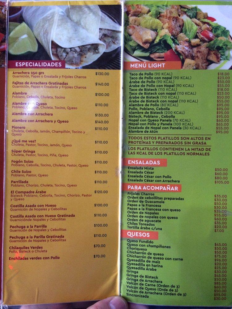 Menu At Los Compadres Árabes Restaurant, Tlalnepantla De Baz, Convento 