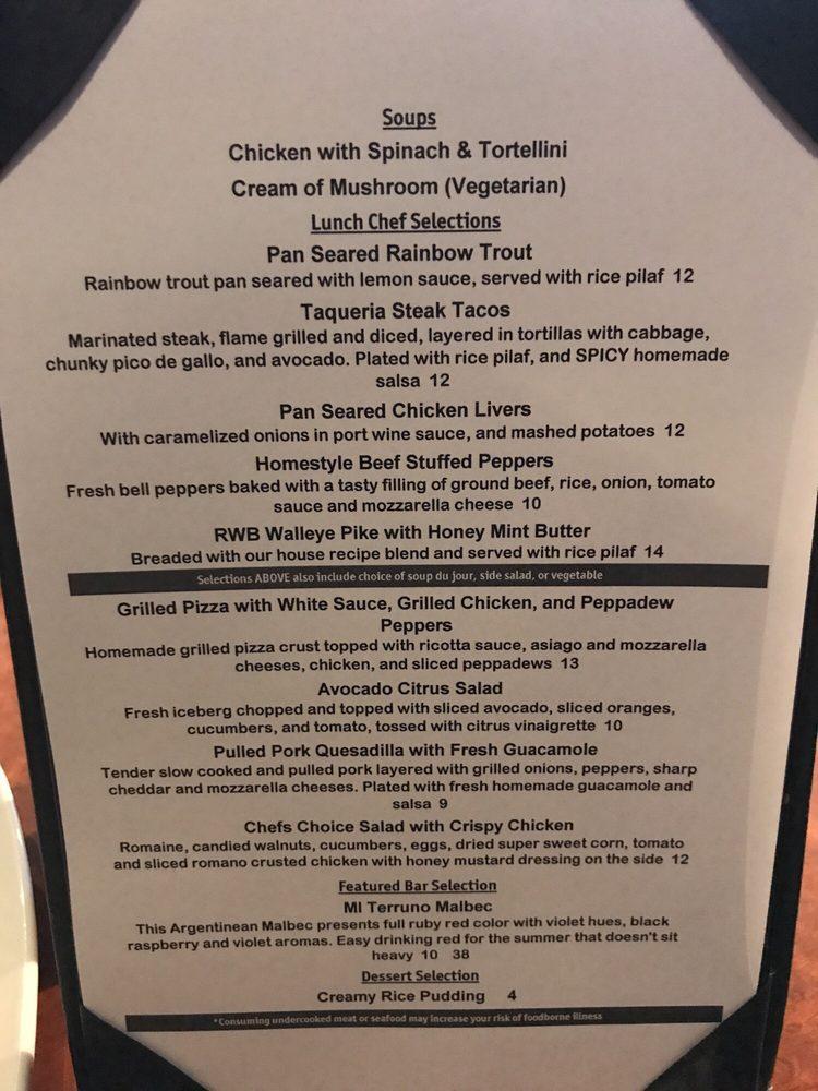 Menu at Red White and Brew pizzeria, Mesa