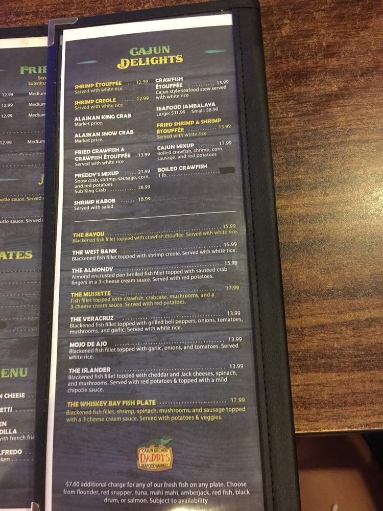 Menu At Daddy's Seafood & Cajun Kitchen Restaurant, South Padre Island