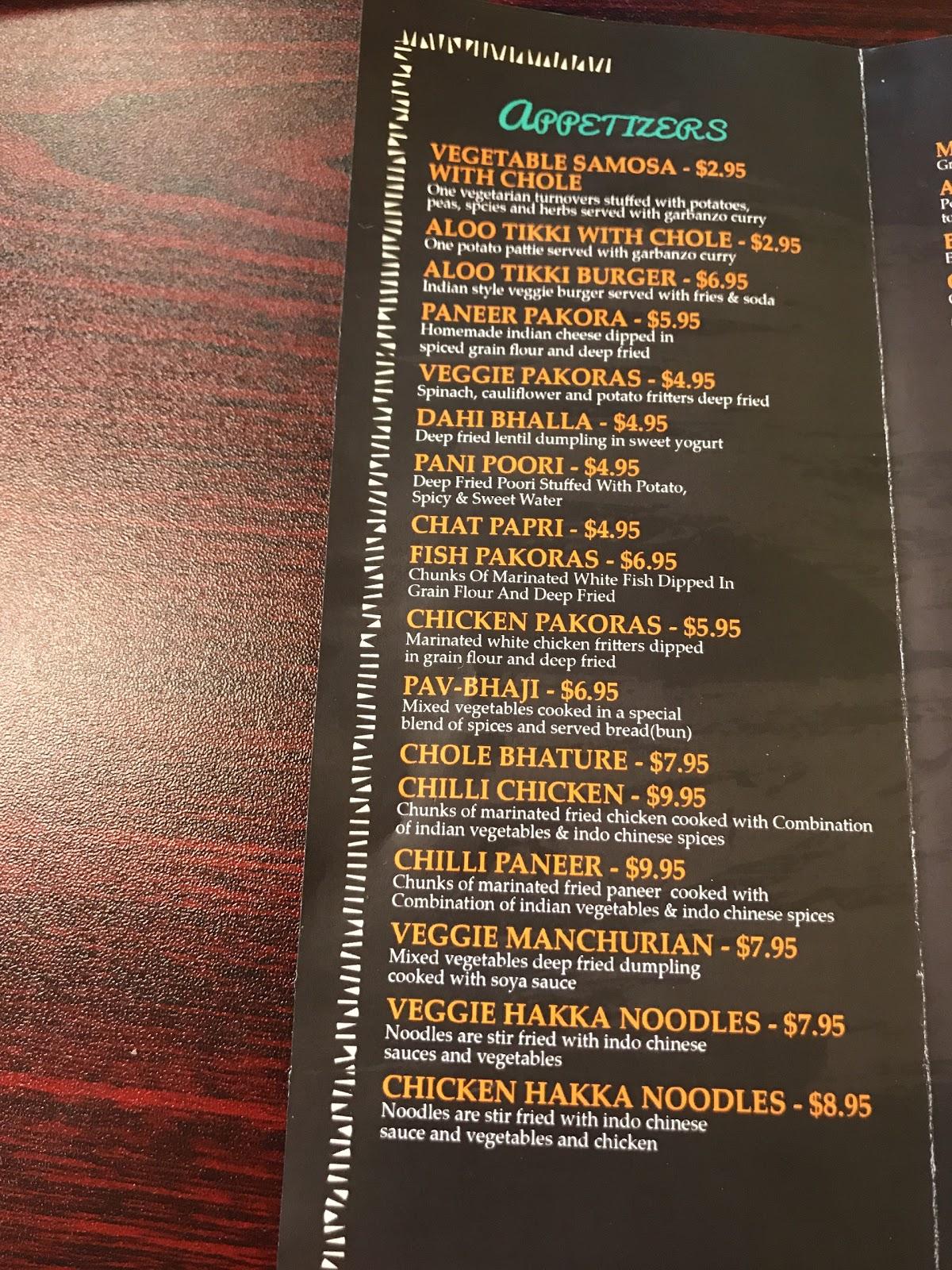 Menu at Tasty Indian Cuisine restaurant, Kent
