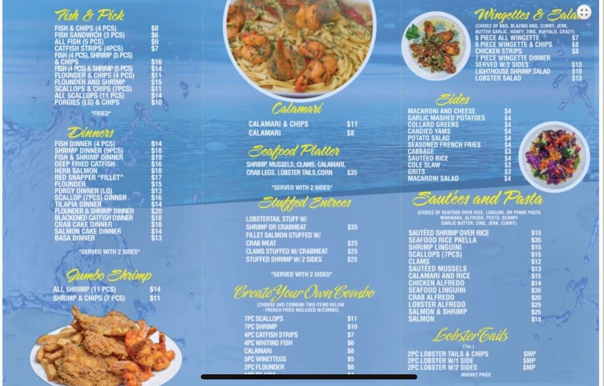 Menu at Lighthouse Fish Market restaurant, New York City, Frederick