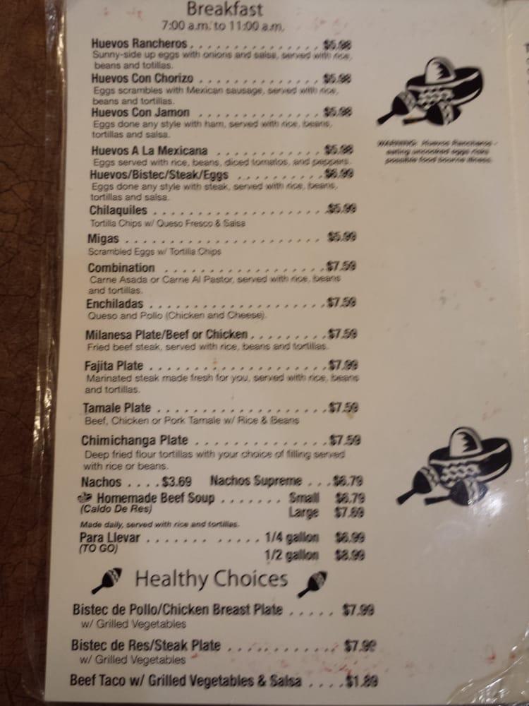 Menu at Taco Loco restaurant, Milwaukee, W Burnham St